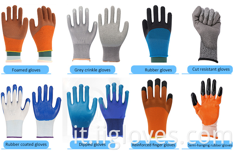 Schiuma in nylon in nylon arancione Terry guanti marroni in lattice in lattice in schiuma resistente ai guanti a allegria